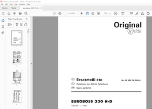 Pottinger Agricultural EUROBOSS 330 H-D Spare parts list Manual – PDF DOWNLOAD