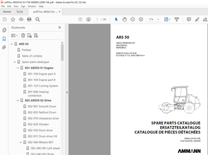 Ammann ARS 50 Single Drum Roller Parts Catalogue Manual 3000000 PDF