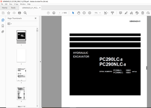 Komatsu PC290LC-8,PC290NLC-8 Hydraulic Excavator Repair Service Manual UEN00420-01 - PDF DOWNLOAD
