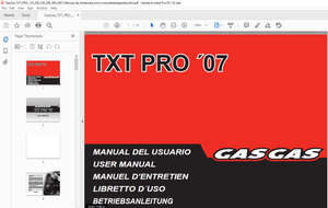 2007 Gasgas TXT PRO 125 200 250 280 300 USER Manual - PDF DOWNLOAD