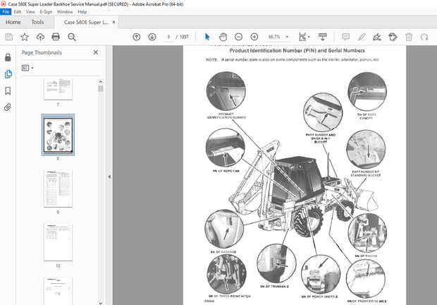 Case 580E Super Backhoe Loader Service Manual - PDF DOWNLOAD