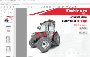 Mahindra Tractor 3540P 3550P PST CABIN Tier-4 Operator’s Manual – PDF DOWNLOAD
