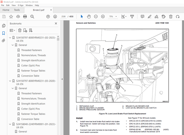 Yale Forklift A985 (ERP40VM, ERP45VM, ERP50VM, ERP50VM6, ERP55VM6) Service Manual PDF
