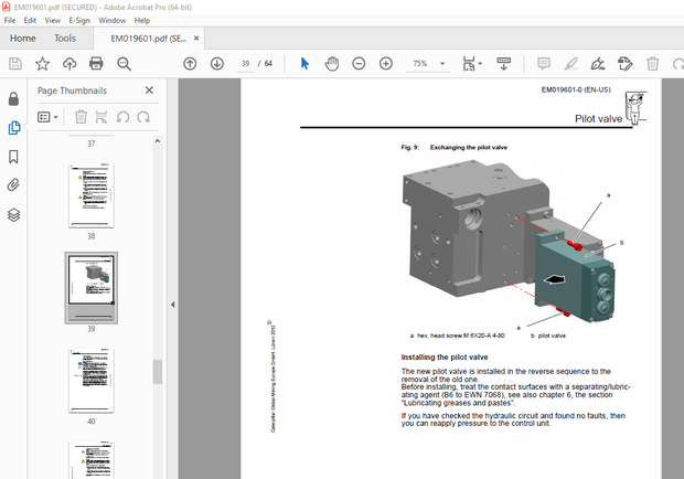 CAT Electrohydraulic Control Unit 8 Functions Operating &amp; Maintenance Manual EM019601 - PDF DOWNLOAD