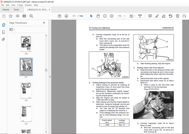 Komatsu PC450-8,PC450LC-8,PC450LCD-8,PC450LCHD-8 Hydraulic Excavator Shop Manual UEN02223-01 - PDF D