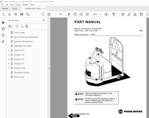 BT Prime-Mover TMX Electric Tow Tractor Parts Manual SN 255600 - PDF DOWNLOAD