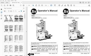 BT Forklift RRX Electric Reach Truck Operator&#x27;s Manual 306754-000 - PDF DOWNLOAD