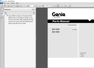 Terex Genie GS 1530 GS 1930 Part Manual - PDF DOWNLOAD