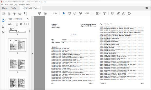 Komatsu PC2000-8 Hydraulic Excavator Parts Book Manual LEPBP2M801 – PDF DOWNLOAD