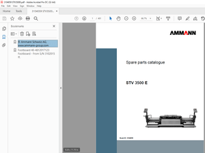 Ammann STV3500E sn 3104059 – AFW400-3 sn CN3026819 Parts Manual PDF