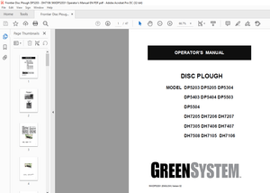 Frontier Disc Plough DP5203 DP5205 DP5304 DP5403 DP5404 DP5503 DP5504 DH7205 Operator’s Manual PDF