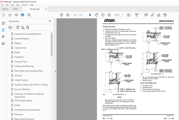 Crown Forklift TSP Service Manual – PDF DOWNLOAD