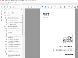 Ammann ARX 23-2 ARX 26-2 Tandem Roller Operating Manual - PDF