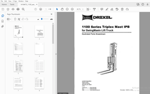 Drexel 1100 Series Triplex Mast IPB SwingMast Lift Truck Parts Manual 1418472 – PDF DOWNLOAD