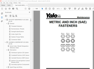 Yale Forklift A909 (GDPGLP80-90VX, GDPGLP80VX9 Europe) Service Manual PDF