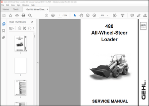 Gehl 480 All Wheel Steer Loader Service Manual 918117A – PDF DOWNLOAD