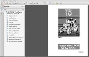 New Holland Ford Tractor Series 10 Data Book (40881017) – New Holland Ford
