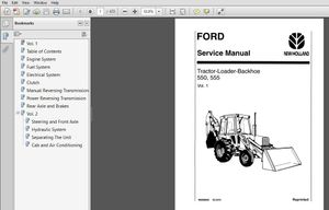 New Holland Ford Tractor-Loader-Backhoe 550 555 Service Repair Manual (40055020) – New Holland Ford