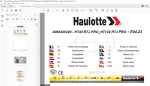 Haulotte Forklift HT43 RTJ PRO HT132 RTJ PRO Parts Manual 4000425320   – PDF DOWNLOAD