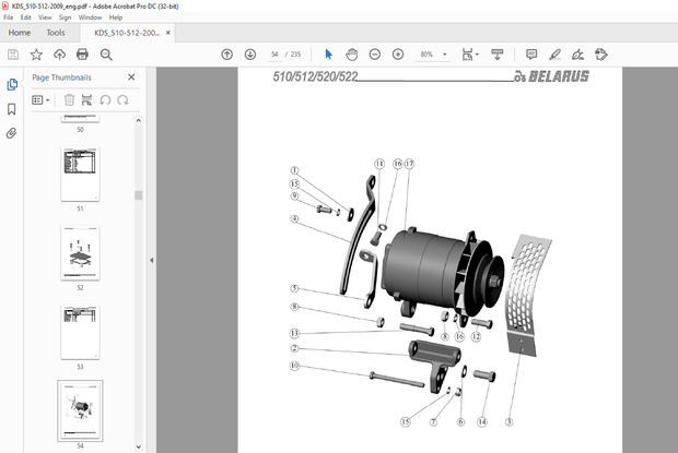 Belarus 510 510.1 512 512.2 520 522 Parts Catalogue &amp; Assembly Manual – PDF DOWNLOAD