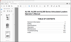 Gehl AL 140 AL 240 AL 340 Articulated Loader Operator’s Manual 918441 – PDF DOWNLOAD