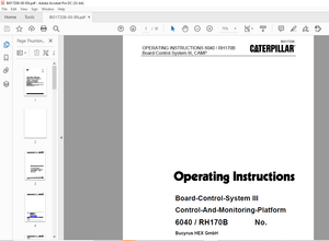 Caterpillar Bucyrus 6040 RH170B Hydraulic Shovel Board Control-&amp;-Monitoring OPERATING MANUAL –PDF