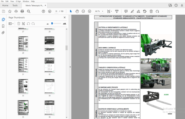 Merlo Telescopic Handlers 2008 Attachments CAT08A-00 – PDF DOWNLOAD