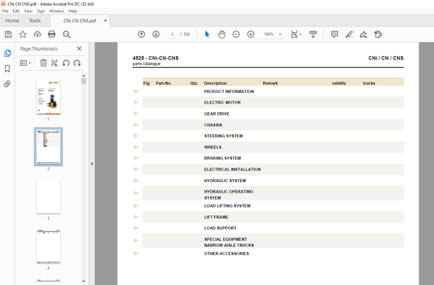 STILL STED Forklift CNi-CN-CNS Electric pallet truck Spare Parts List Manual – PDF DOWNLOAD