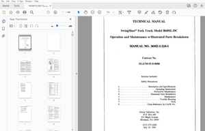 Drexel SwingMast Fork Truck R60SL-DC Service &amp; Parts Manual 1405819 – PDF DOWNLOAD