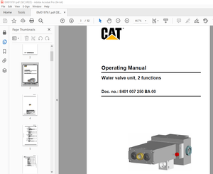 CAT Water valve unit 2 Functions Operation &amp; Maintenance Manual EM019761 - PDF DOWNLOAD
