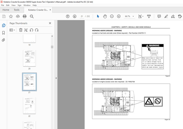 Kobelco SK850 SUPER ACERA TIER 3 Crawler Excavator Operator’s Manual – PDF DOWNLOAD