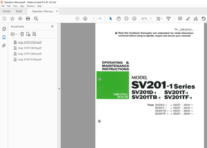 Sakai Vibrating Roller SV201D-1 SV201T-1 SV201TB-1 SV201TF-1 OPERATING &amp; MAINTENANCE MANUAL - PDF
