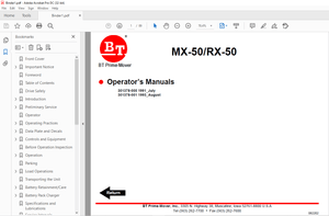 BT Forklift MX-50RX-50 ELECTRIC PALLET TRUCK Operator Manuals 9106 - PDF DOWNLOAD