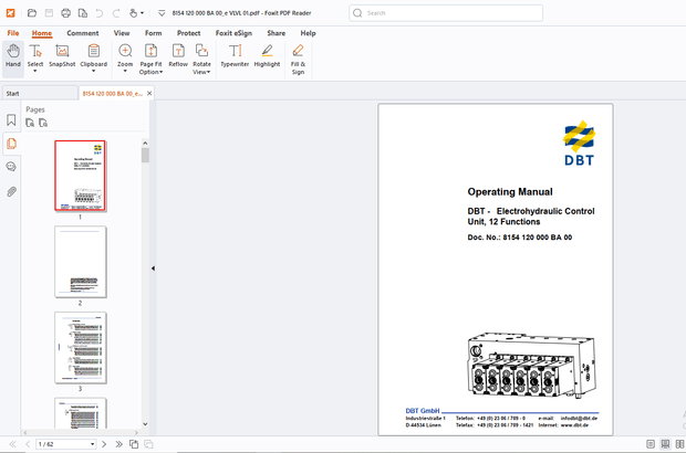 Cat DBT - Electrohydraulic Control Unit, 12 Functions Operating Manual - PDF DOWNLOAD