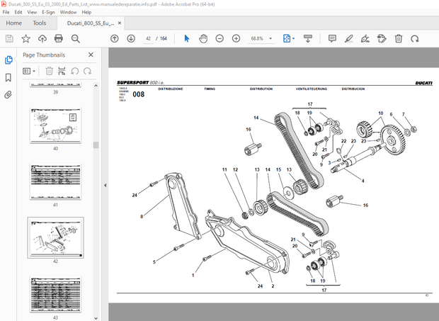 2000 Ducati Supersport 800 Parts Manual 915.1.165.1A - PDF DOWNLOAD 