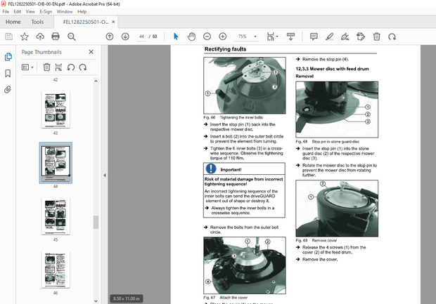 Fella RAMOS SM 310 FP FP-KC FP-RC FP-SL Disc mower Operator’s Manual – PDF DOWNLOAD