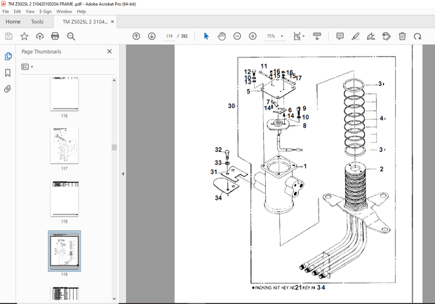 Tadano Crane TM-Z500 31042010020A FRAME/SL, Parts Manual  - PDF DOWNLOAD