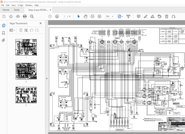 Terex Crane RT300 Electrical &amp; Hydraulic Schematic Manual PDF