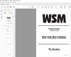 Kubota Tractor B3150 B3150SU Workshop Manual – PDF DOWNLOAD