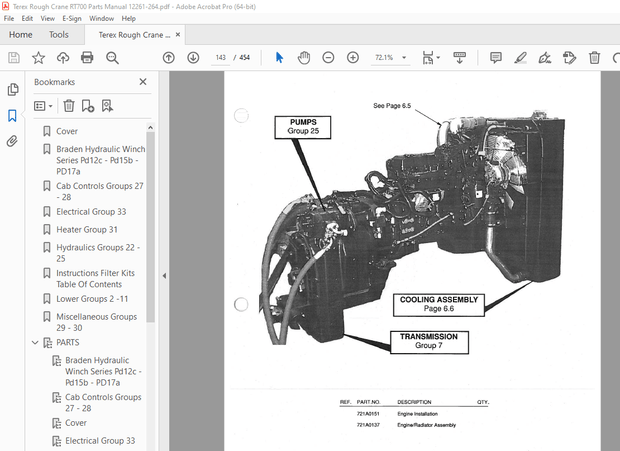 Terex Rough Crane RT700 Parts Manual 12261-264 – PDF DOWNLOAD