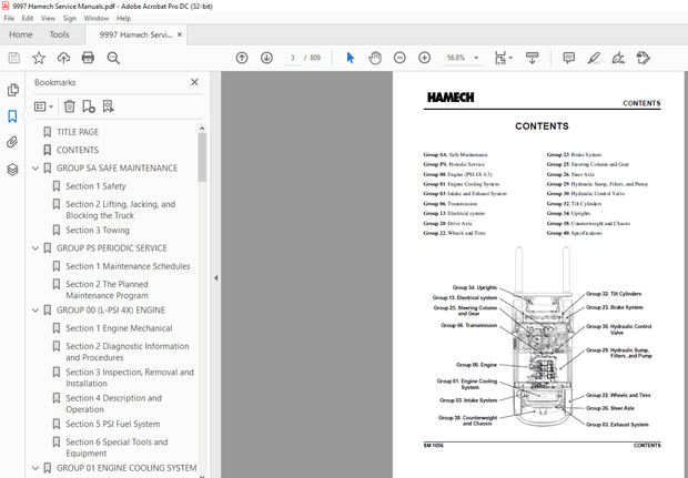 Crown Forklift V811 PNEUMATIC LOT 9997 [PSI 4X Engine Truck] Service Manual – PDF DOWNLOAD