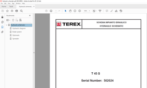 Terex T 45 S HYDRAULIC SCHEMATIC Manual Serial no 502024 – PDF DOWNLOAD