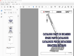 Terex Crane A600 Catalogo Parti Di Ricambio 43522 – PDF DOWNLOAD 