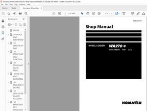 Komatsu WA270-8 Wheel Loader Shop Manual SEN06600-10 – PDF DOWNLOAD