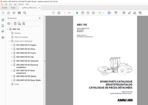 Ammann ARS 130 Single Drum Roller Parts Catalogue Manual 3029912 - PDF