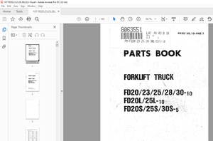 Komatsu FORKLIFT TRUCK FD20/23/25/28/30-10 FD20L/25L-10 FD20S/25S/30S-5 Parts Manual - PDF DOWNLOAD
