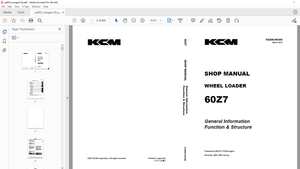KCM 60Z7 Wheel Loader(General Information Function &amp; Structure) DEUTZ TCD36 Engine Shop Manual pdf