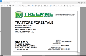 Merlo Forest Tractor 3M350B-V.01 Parts Manual SAV C049A01 – PDF DOWNLOAD