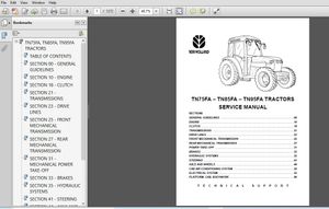 New Holland TN75FA TNH85FA TN95FA Tractor Service Manual -  PDF DOWNLOAD