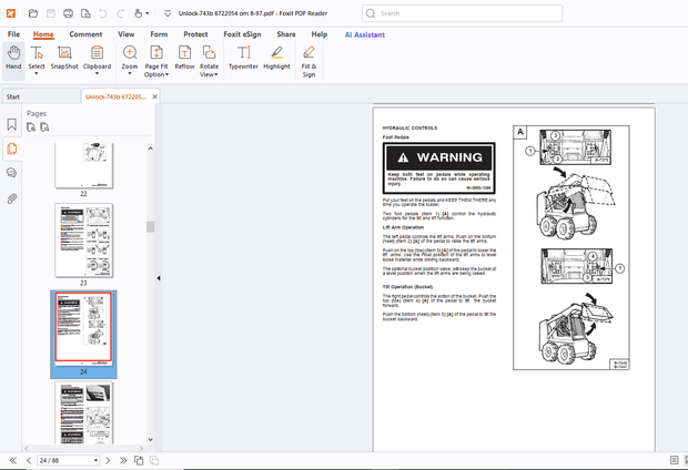 Bobcat 743B Operation &amp; Maintenance Manual - PDF DOWNLOAD